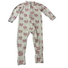 Load image into Gallery viewer, Girls Anko, stretch cotton zip romper, bow, EUC, size 00,  