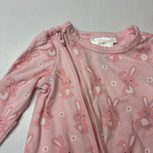Load image into Gallery viewer, Girls Sprout, stretch organic cotton zip romper, rabbit, EUC, size 0000,  