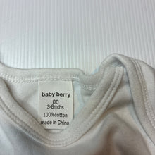 Load image into Gallery viewer, Unisex Baby Berry, white cotton long sleeve bodysuit, GUC, size 00,  