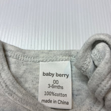 Load image into Gallery viewer, Unisex Baby Berry, grey cotton long sleeve bodysuit, EUC, size 00,  