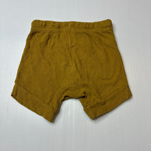 Load image into Gallery viewer, Unisex Baby Baby, mustard cotton waffle shorts, elasticated, GUC, size 1,  