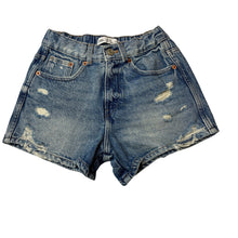 Load image into Gallery viewer, Girls Zara, blue denim shorts, adjustable, GUC, size 8,  