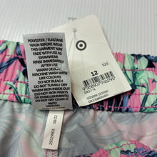 Load image into Gallery viewer, Girls Target, board shorts, elasticated, tropical leaves, NEW, size 12,  