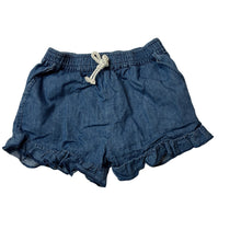 Load image into Gallery viewer, Girls THE 1964 Denim COMPANY, blue chambray cotton ruffle shorts, elasticated, GUC, size 4,  