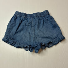 Load image into Gallery viewer, Girls THE 1964 Denim COMPANY, blue chambray cotton ruffle shorts, elasticated, GUC, size 4,  