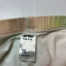 Load image into Gallery viewer, Girls Anko, tie dyed stretch cotton bike shorts, elasticated, minor marks, FUC, size 16,  