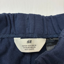 Load image into Gallery viewer, Unisex H&amp;M, navy cotton blend shorts, elasticated, GUC, size 9,  