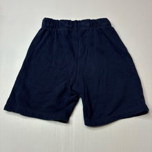 Load image into Gallery viewer, Unisex H&amp;M, navy cotton blend shorts, elasticated, GUC, size 9,  