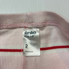 Load image into Gallery viewer, Girls Anko, striped stretch cotton ribbed bike shorts, elasticated, GUC, size 2,  