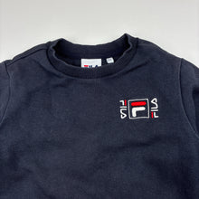 Load image into Gallery viewer, Unisex FILA, navy sweater, embroidered, wash fade, FUC, size 5,  