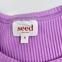 Load image into Gallery viewer, Girls Seed, purple stretch cotton ribbed singlet, GUC, size 8,  