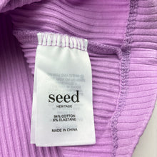 Load image into Gallery viewer, Girls Seed, purple stretch cotton ribbed singlet, GUC, size 8,  