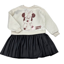Load image into Gallery viewer, Girls Disney, Minnie Mouse cotton blend fleece lined dress, EUC, size 2-3, L: 48cm