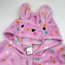 Load image into Gallery viewer, Girls Anko, pink fleece pyjama suit, hearts, GUC, size 10,  
