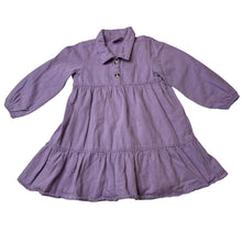 Load image into Gallery viewer, Girls Cotton On, purple cotton long sleeve dress, EUC, size 2, L: 48.5cm
