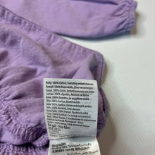 Load image into Gallery viewer, Girls Cotton On, purple cotton long sleeve dress, EUC, size 2, L: 48.5cm