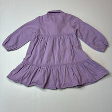 Load image into Gallery viewer, Girls Cotton On, purple cotton long sleeve dress, EUC, size 2, L: 48.5cm