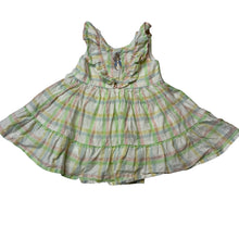 Load image into Gallery viewer, Girls Beatrix Potter, Peter Rabbit lined check cotton dress, embroidered, GUC, size 00, L: 37cm