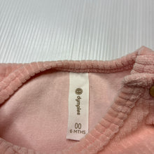 Load image into Gallery viewer, Girls Dymples, pink velour ribbed long sleeve dress, EUC, size 00, L: 30cm