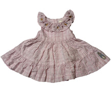Load image into Gallery viewer, Girls Beatrix Potter, Peter Rabbit lined pink cotton dress, embroidered, EUC, size 000, L: 34cm