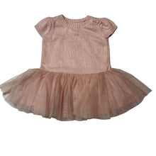 Load image into Gallery viewer, Girls Baby Gap, lined pink cotton blend knit tulle tutu dress, GUC, size 0, L: 37cm