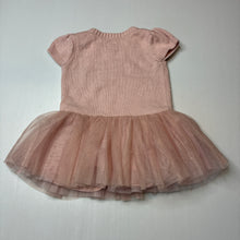 Load image into Gallery viewer, Girls Baby Gap, lined pink cotton blend knit tulle tutu dress, GUC, size 0, L: 37cm