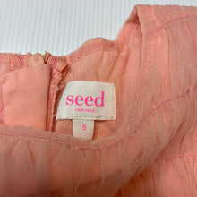 Load image into Gallery viewer, Girls Seed, lined peach tulle long sleeve dress, EUC, size 5, L: 57cm