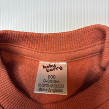 Load image into Gallery viewer, Unisex Baby Berry, plain rust cotton blend fleece lined sweater, EUC, size 000,  