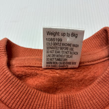 Load image into Gallery viewer, Unisex Baby Berry, plain rust cotton blend fleece lined sweater, EUC, size 000,  
