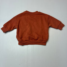 Load image into Gallery viewer, Unisex Baby Berry, plain rust cotton blend fleece lined sweater, EUC, size 000,  