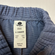Load image into Gallery viewer, Unisex Dymples, blue ribbed pants, elasticated, EUC, size 000,  