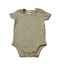 Load image into Gallery viewer, Unisex Anko, beige stretch cotton ribbed bodysuit, EUC, size 0,  