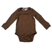 Load image into Gallery viewer, Unisex Lily &amp; Dan, brown cotton long sleeve bodysuit, GUC, size 00,  
