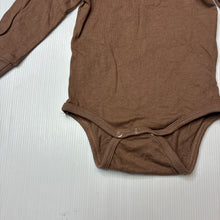 Load image into Gallery viewer, Unisex Lily &amp; Dan, brown cotton long sleeve bodysuit, GUC, size 00,  