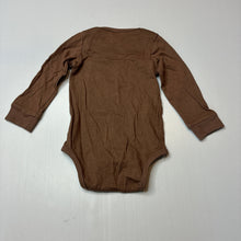 Load image into Gallery viewer, Unisex Lily &amp; Dan, brown cotton long sleeve bodysuit, GUC, size 00,  