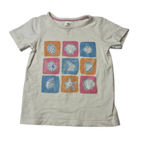 Load image into Gallery viewer, Girls Target, stretch organic cotton t-shirt, seashells, GUC, size 2,  