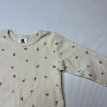 Load image into Gallery viewer, Girls Dymples, cream stretch cotton ribbed long sleeve t-shirt, EUC, size 1,  