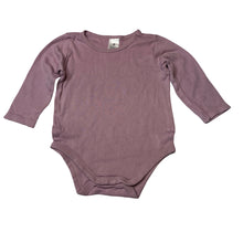 Load image into Gallery viewer, Unisex Target, mauve organic cotton long sleeve bodysuit, FUC, size 1,  
