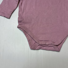 Load image into Gallery viewer, Unisex Target, mauve organic cotton long sleeve bodysuit, FUC, size 1,  