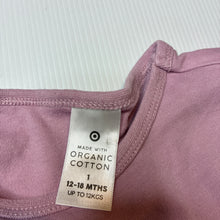 Load image into Gallery viewer, Unisex Target, mauve organic cotton long sleeve bodysuit, FUC, size 1,  