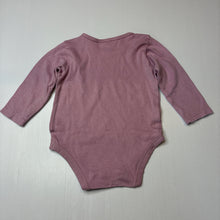 Load image into Gallery viewer, Unisex Target, mauve organic cotton long sleeve bodysuit, FUC, size 1,  