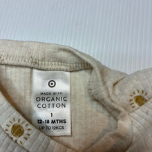 Load image into Gallery viewer, Unisex Target, cream stretch organic cotton ribbed bodysuit, EUC, size 1,  