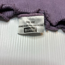 Load image into Gallery viewer, Unisex Bonds, purple cotton ribbed singlet, GUC, size 000,  