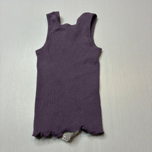 Load image into Gallery viewer, Unisex Bonds, purple cotton ribbed singlet, GUC, size 000,  