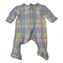 Load image into Gallery viewer, Girls Dymples, check organic cotton zip coverall, FUC, size 000,  