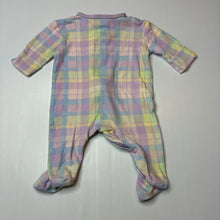 Load image into Gallery viewer, Girls Dymples, check organic cotton zip coverall, FUC, size 000,  