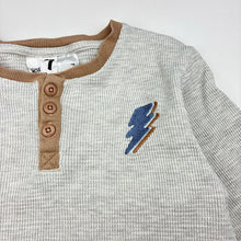 Load image into Gallery viewer, Unisex Cotton On, grey waffle pyjama top, embroidered, FUC, size 7,  