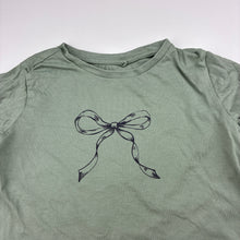 Load image into Gallery viewer, Girls Anko, sage cotton long sleeve t-shirt, bow, GUC, size 5,  