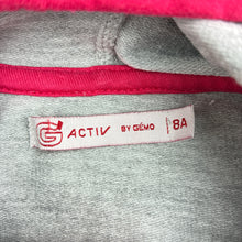 Load image into Gallery viewer, Girls ACTIV BY GEMO, grey cotton blend zip hoodie, FUC, size 8,  