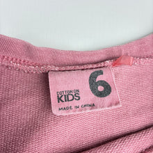 Load image into Gallery viewer, Girls Cotton On, pink cotton long sleeve dress, GUC, size 6, L: 65cm